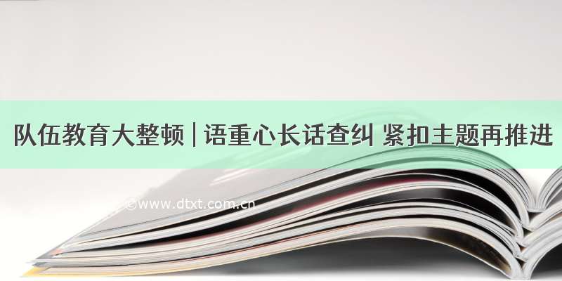 队伍教育大整顿 | 语重心长话查纠 紧扣主题再推进