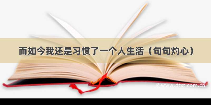 而如今我还是习惯了一个人生活（句句灼心）