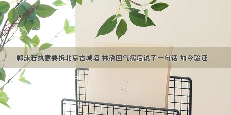 郭沫若执意要拆北京古城墙 林徽因气病后说了一句话 如今验证