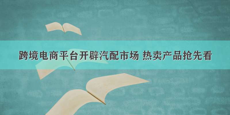 跨境电商平台开辟汽配市场 热卖产品抢先看