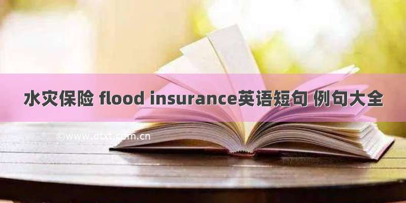 水灾保险 flood insurance英语短句 例句大全