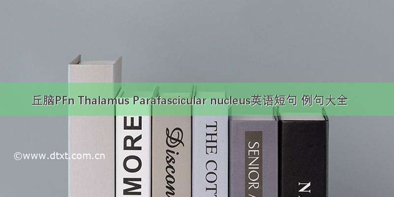 丘脑PFn Thalamus Parafascicular nucleus英语短句 例句大全