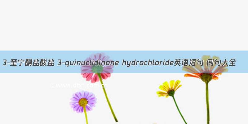 3-奎宁酮盐酸盐 3-quinuclidinone hydrochloride英语短句 例句大全