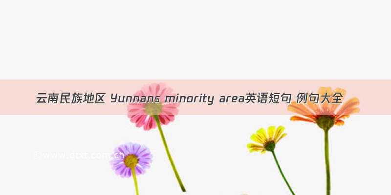 云南民族地区 Yunnans minority area英语短句 例句大全