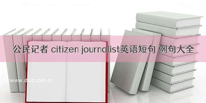 公民记者 citizen journalist英语短句 例句大全