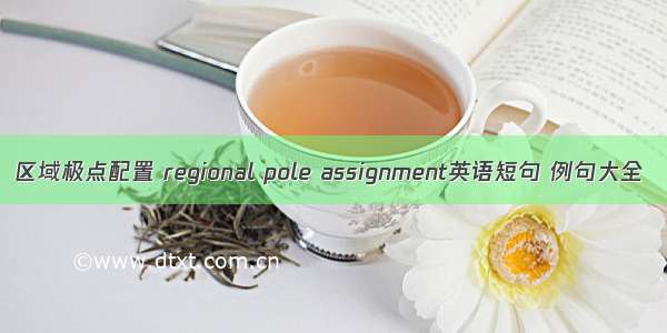 区域极点配置 regional pole assignment英语短句 例句大全