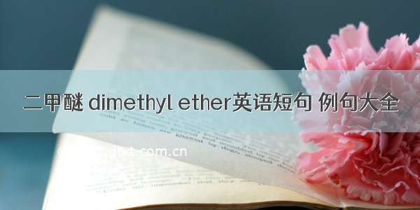 二甲醚 dimethyl ether英语短句 例句大全