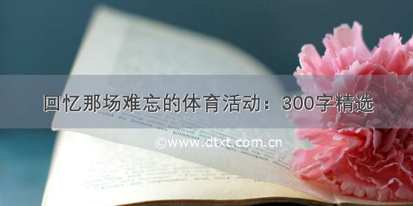 回忆那场难忘的体育活动：300字精选