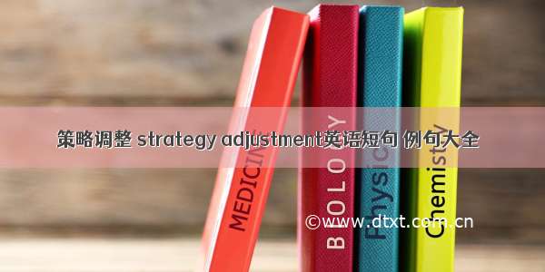 策略调整 strategy adjustment英语短句 例句大全